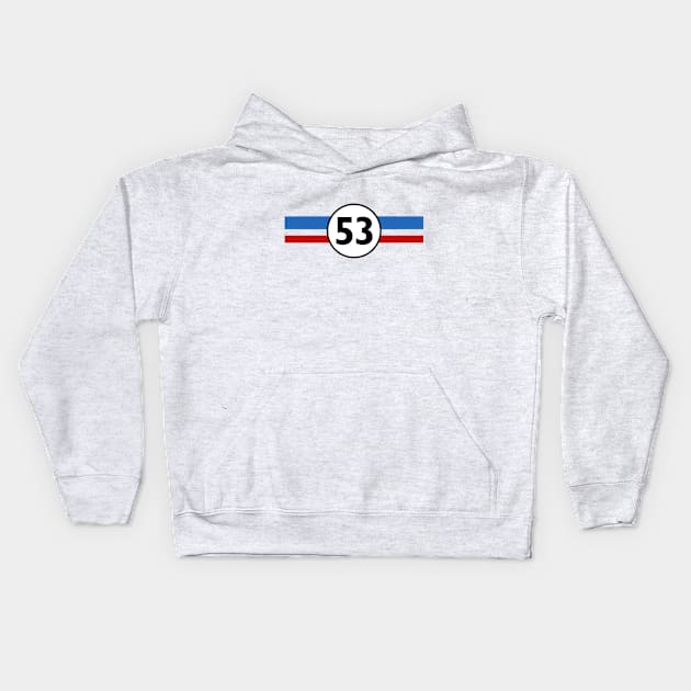 Herbie 53 Classic Racing Car 1963 Circle Logo #4 Kids Hoodie by SalahBlt